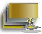 Metallic look laserable material